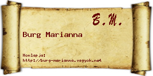 Burg Marianna névjegykártya
